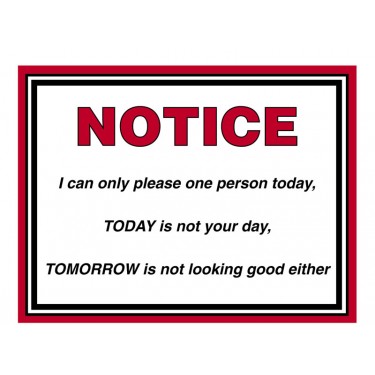 Fridge Magnet 719 -  NOTICE. I can only please one person today