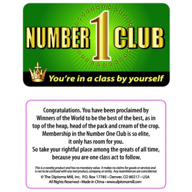 Pocket Card PC024 - Number One Club Card