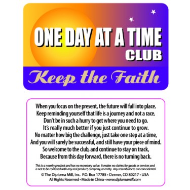 Pocket Card PC031 - One day at a time club