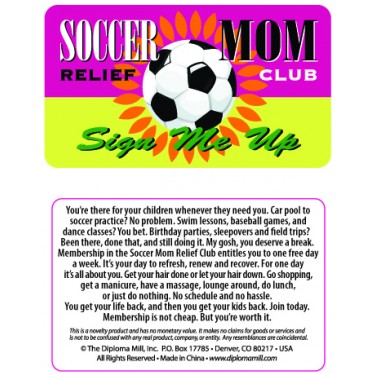 Pocket Card PC041 - Soccer Mum Relief club
