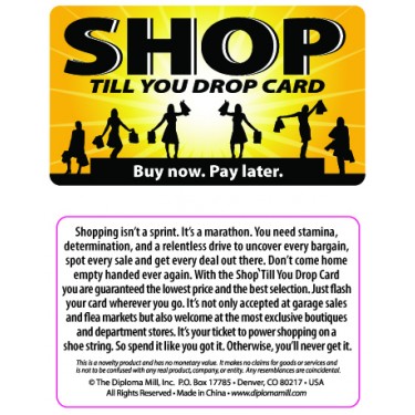 Pocket Card PC043 - Shop till you drop card