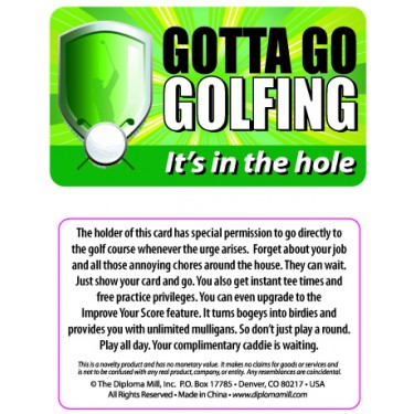 Pocket Card PC050 - Goota go golfing