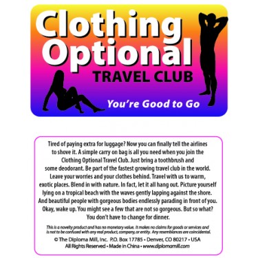 Pocket Card PC056 - Clothing optional travel club
