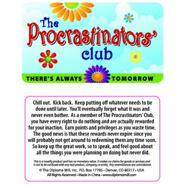 Pocket Card PC068 - The procrastinators club