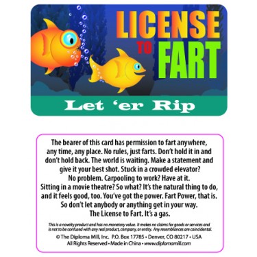 Pocket Card PC075 - License to fart