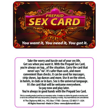 Pocket Card PC078 - Prepaid sex card