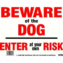 Fun Sign 107a - Beware of the dog