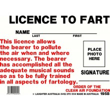 Fun Sign 195b - License to fart